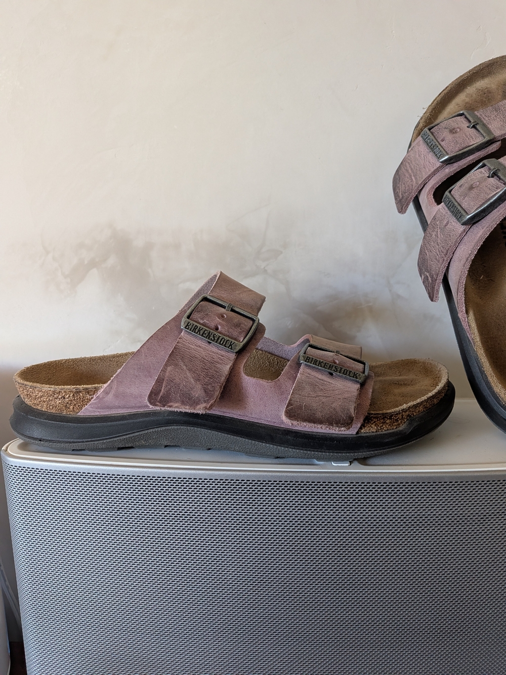 Birkenstock Arizona Rugged Women's 37 Leather Sandals in Dusty Mauve Lavender